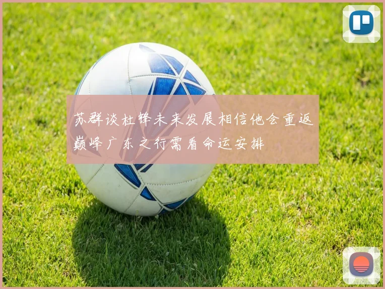 苏群谈杜锋未来发展相信他会重返巅峰广东之行需看命运安排